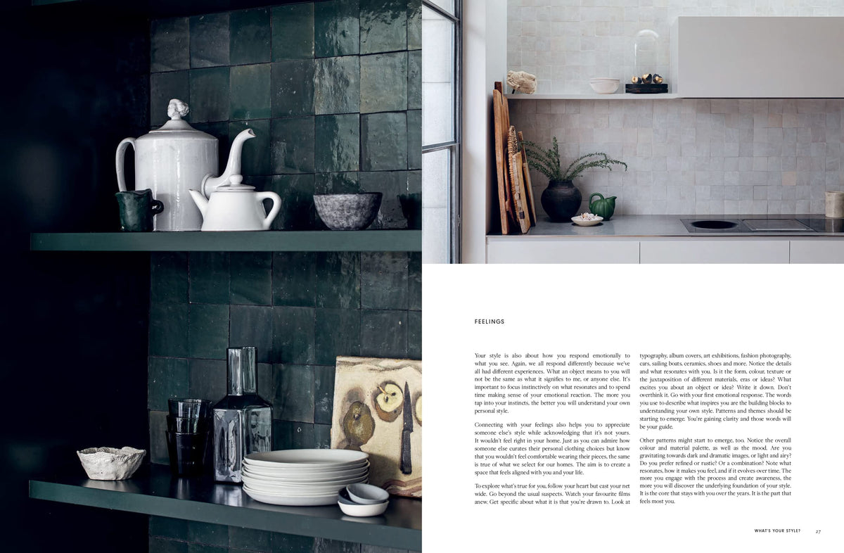 Style page spread showing design principles