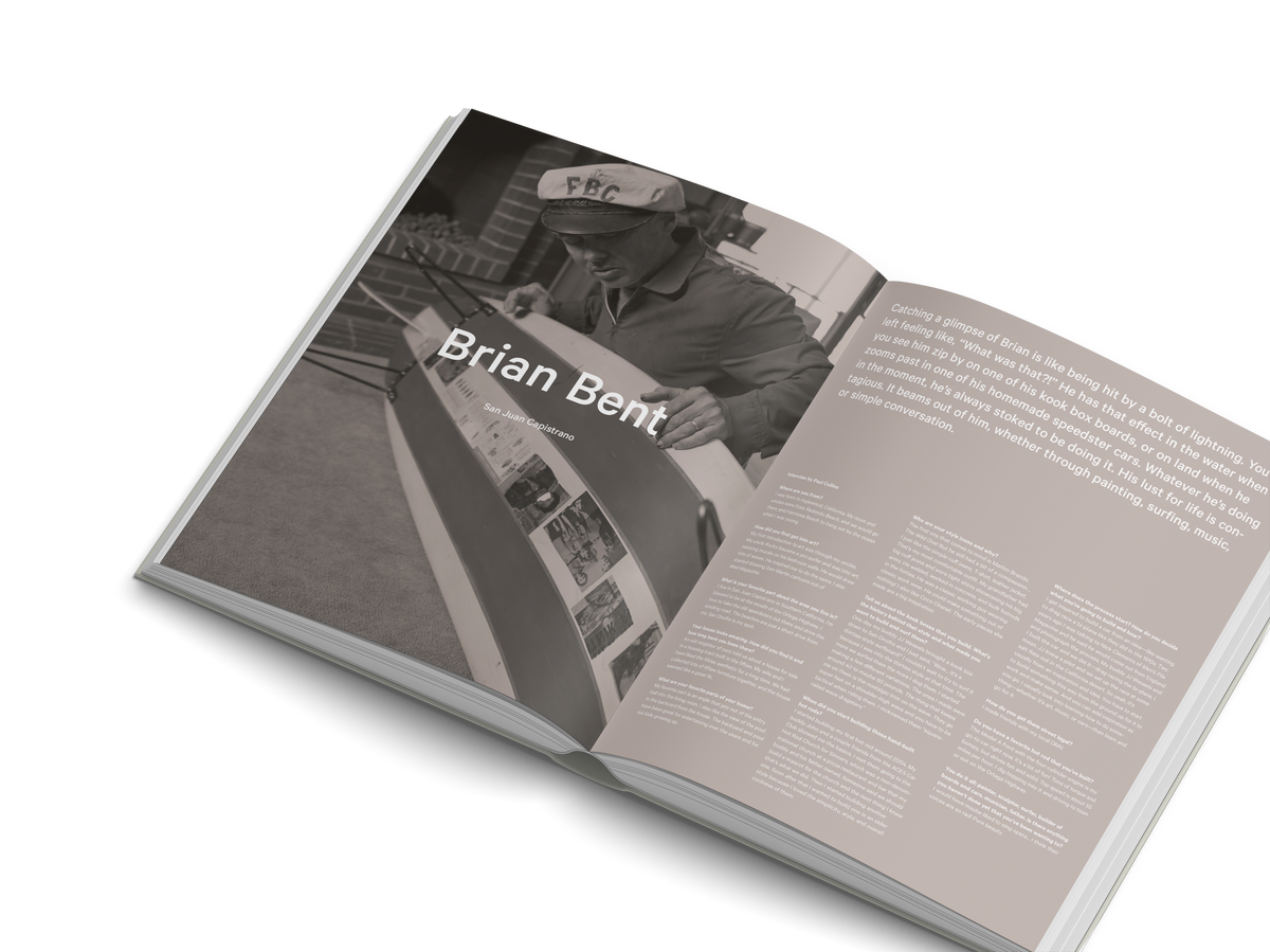 An open Surf Shacks : An Eclectic Compilation Of Creative Surfers Homes From Coast To Coast and Overseas book with a picture of a man in a hat, perfect for surf shacks or artistic habits.