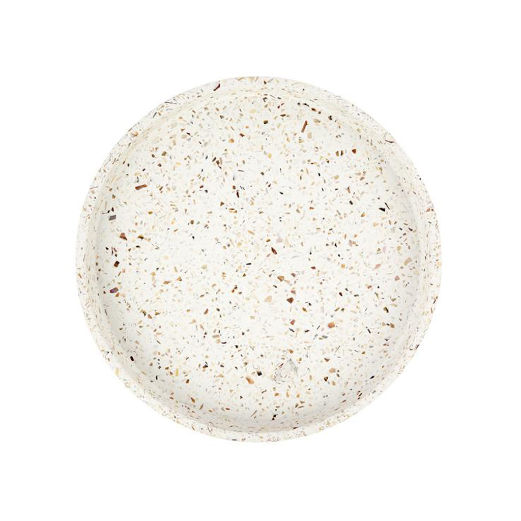 Terrazzo Round Tray in Seashell by ZAKKIA | Sealed Decor Tray