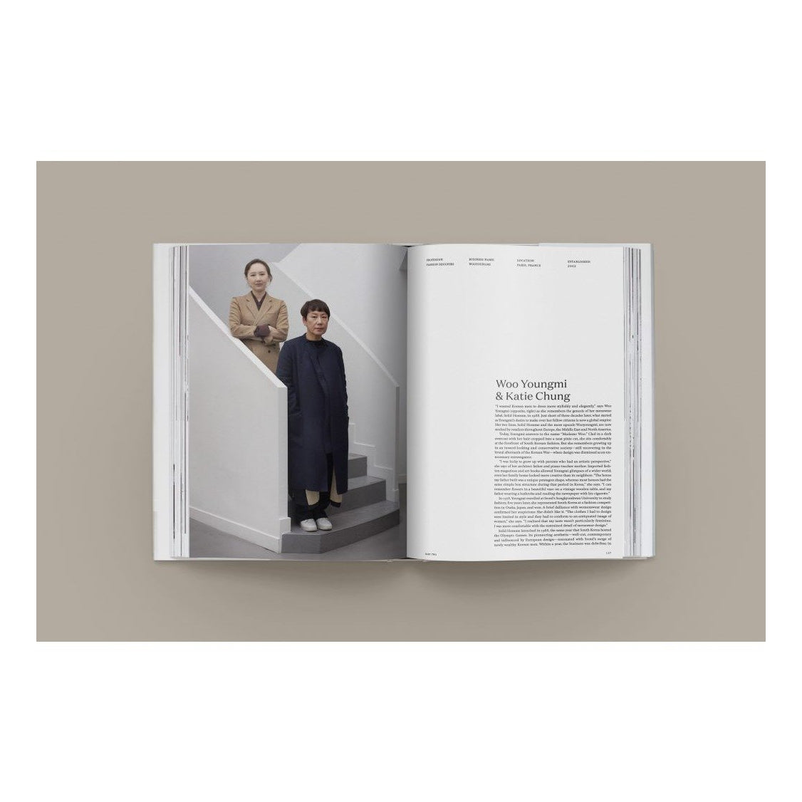 The Kinfolk Entrepreneur book open page spread showing an entrepreneur profile