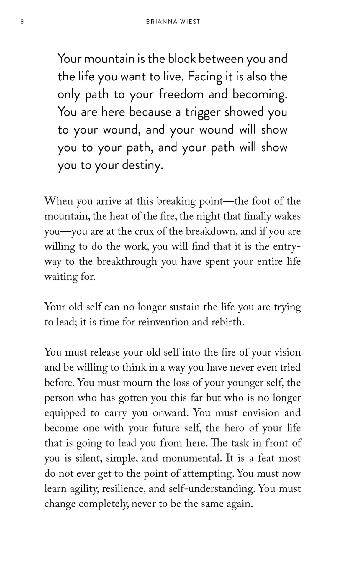 Page detail from The Mountain Is You by Brianna Wiest