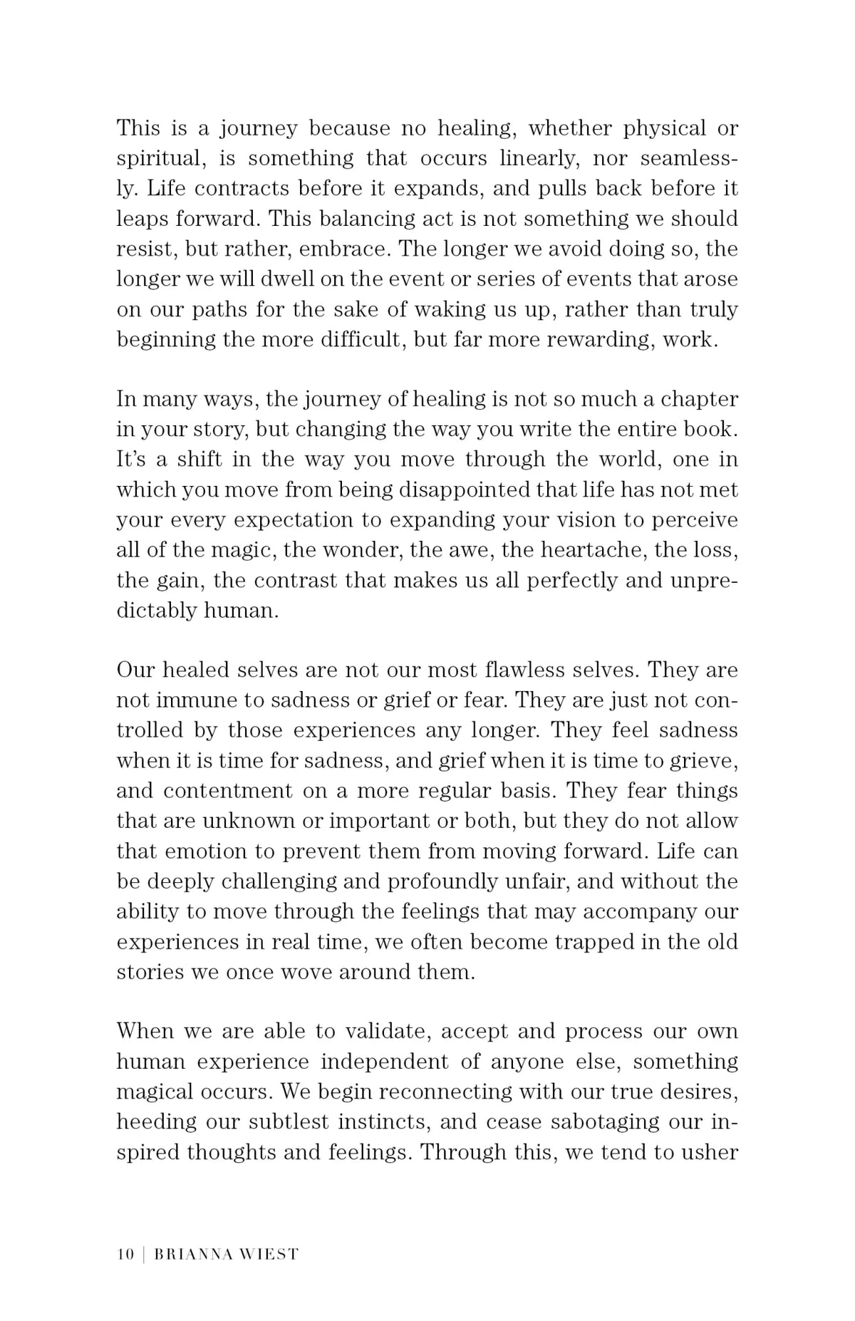 Page 10 of When You're Ready, This Is How You Heal, essay text on healing as a non-linear journey