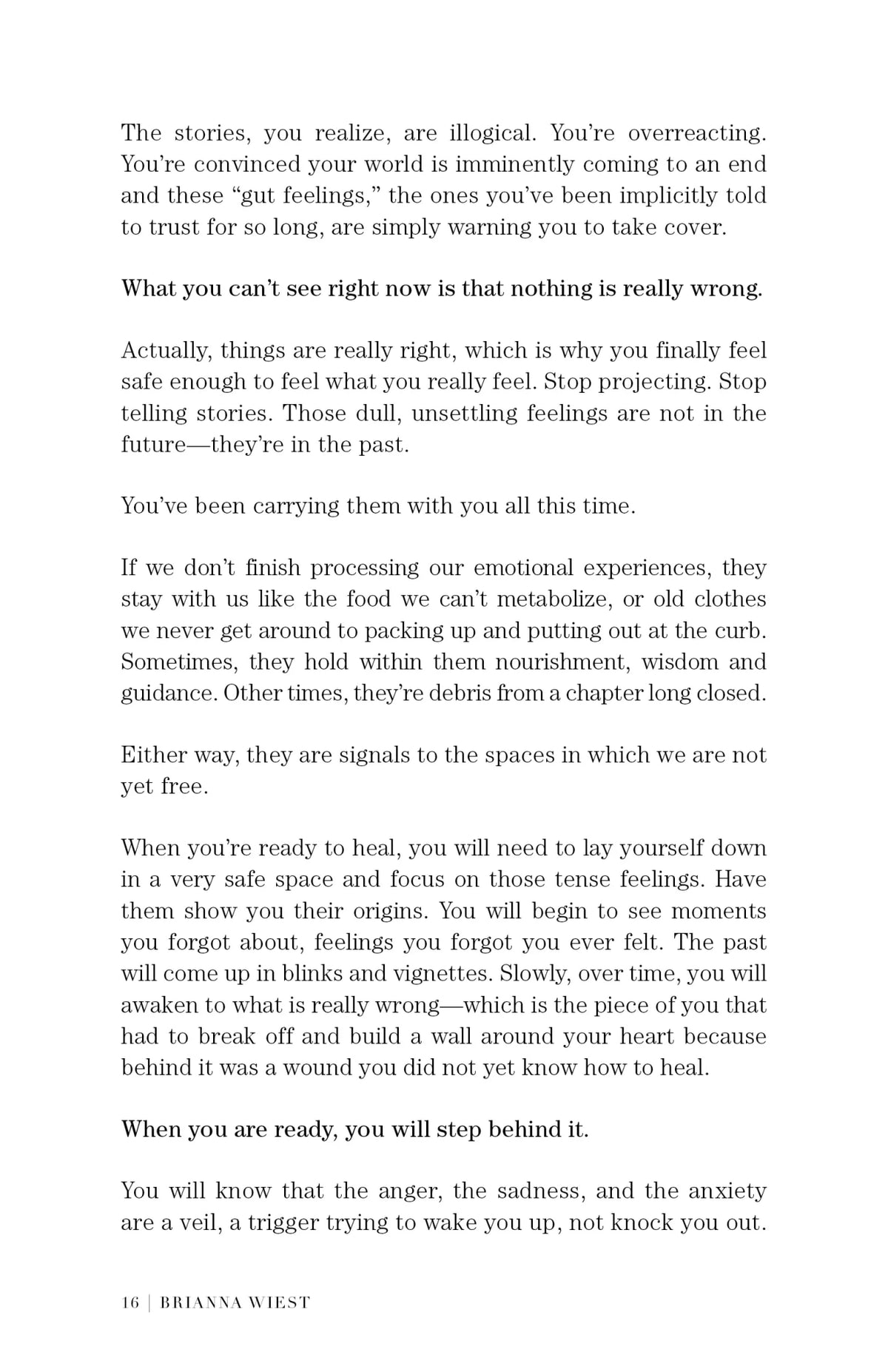 Page 16 of When You're Ready, This Is How You Heal, essay text on processing old feelings