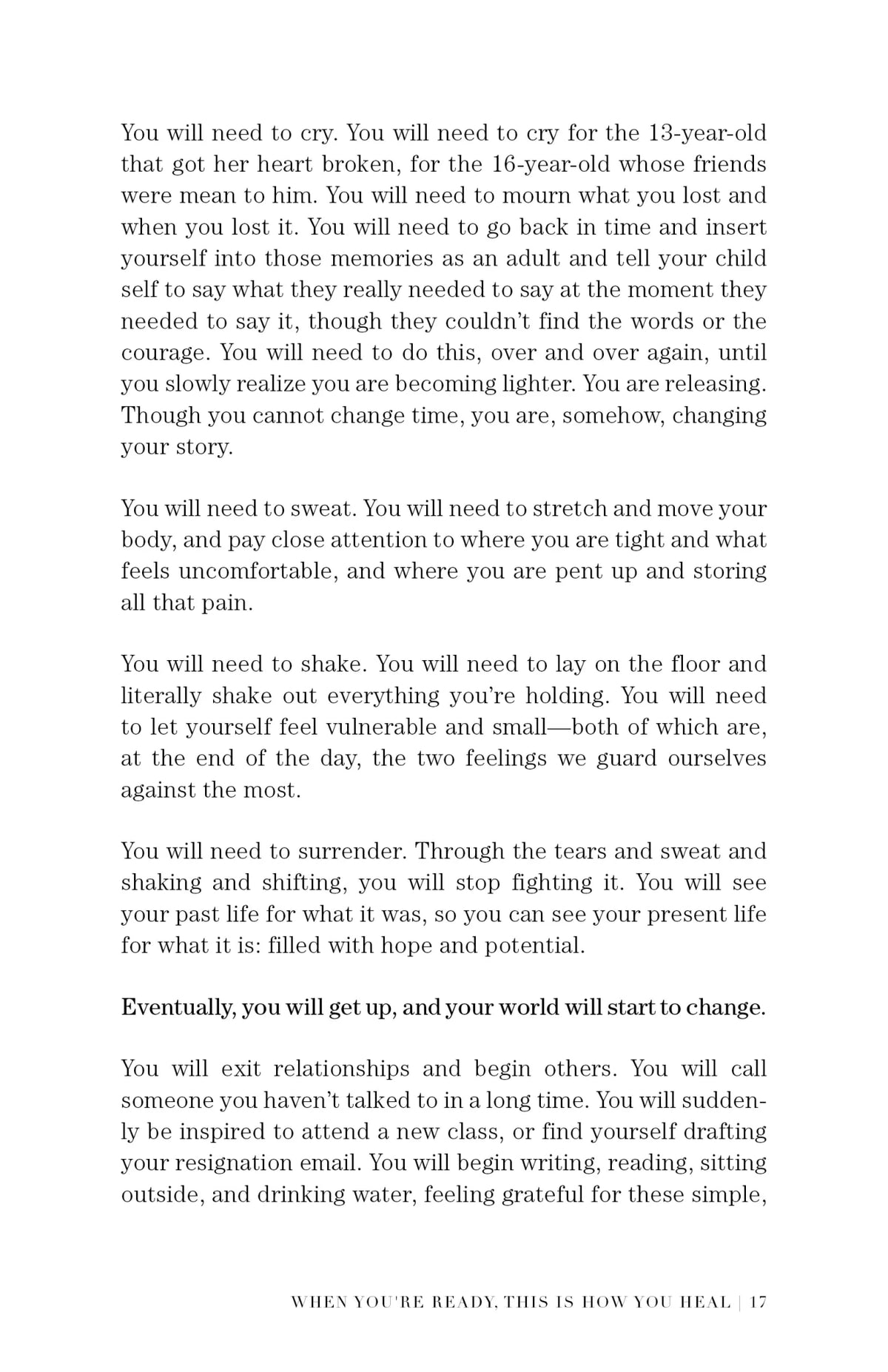 Page 17 of When You're Ready, This Is How You Heal by Brianna Wiest, a full page of essay text