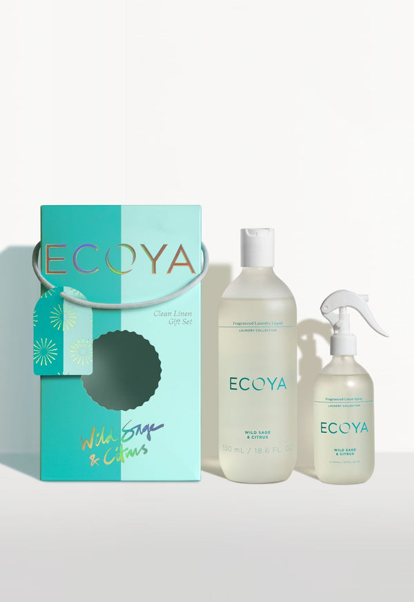 Ecoya Limited Edition | Wild Sage & Citrus Clean Linen Gift Set with Scandinavian design.