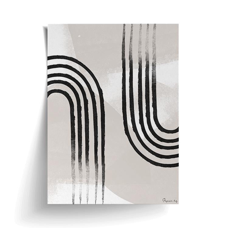 Curve Line No. 3 print unframed, with a lifted corner