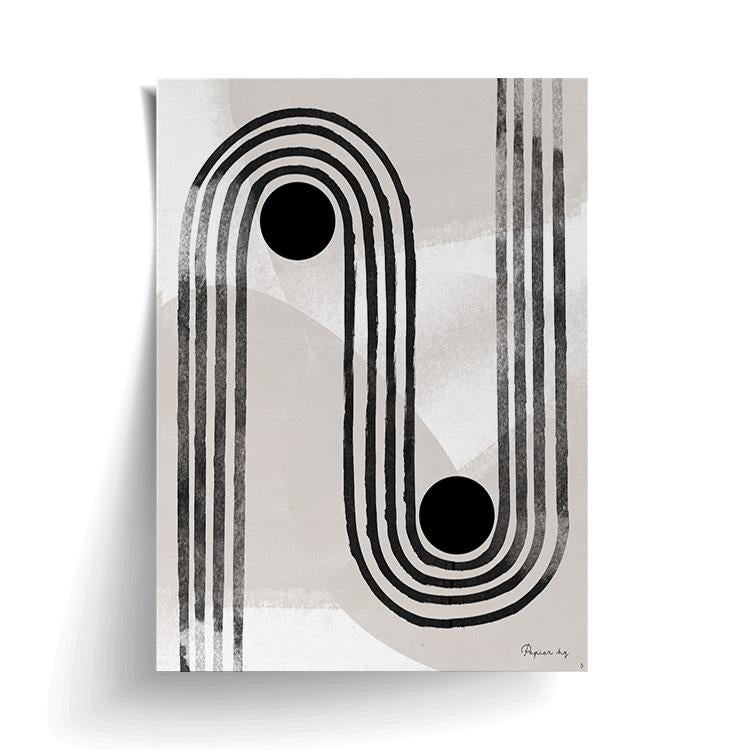 Curve Line No. 2 print unframed, with a lifted corner