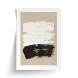 A black and white abstract painting on a beige background available as unframed PAPIER HQ | PAINTED CANVAS PRINTs by Art Prints.