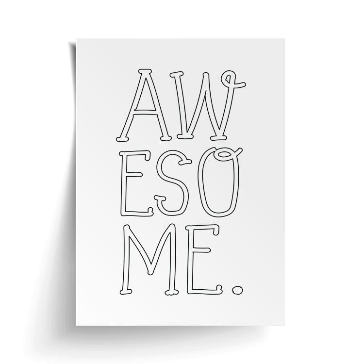Awesome print unframed, with a lifted corner