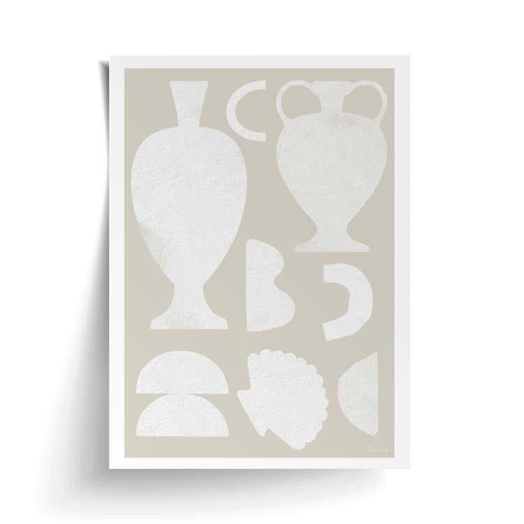 Painted Objects Nude print unframed, with a lifted corner