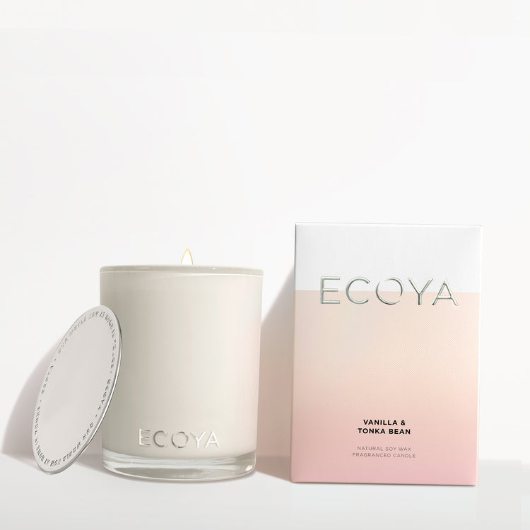 Madison Jar Soy Candle by Ecoya in a white box next to a white box.