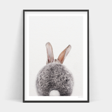 A grey Roger Rabbit Back, elegantly captured in a black Art Prints frame.