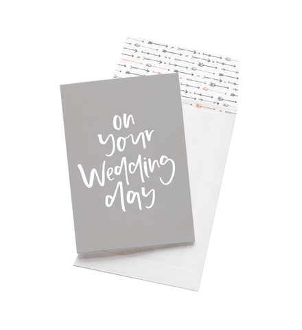 On Your Wedding Day luxe greeting card by Emma Kate Co with foiled arrow envelope