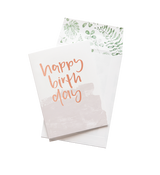 A brand new Happy Birthday greeting card from Emma Kate Co with the words happy birthday on it.