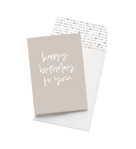 Happy Birthday To You luxe greeting card by Emma Kate Co with arrow envelope