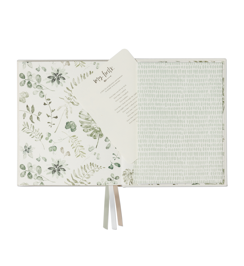 A Little Dreamer | Baby Journal in sage green color, perfect for gifting, and ideal for nursery use.