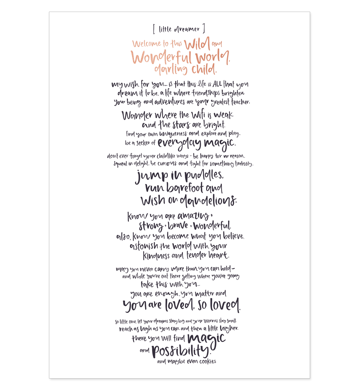 Explore the wonders of the world with this stunning LITTLE DREAMER // ROSE FOILED A3 ART PRINT by Emma Kate Co. Perfect for adding a touch of elegance to any wall, this artwork captures the essence of adventure and the beauty that