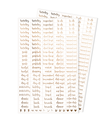 Word Stickers | Essentials Set | 2 Sheets