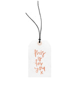 This Emma Kate Co "This is For You - Gift Tag" is bundled with European hemp twine.