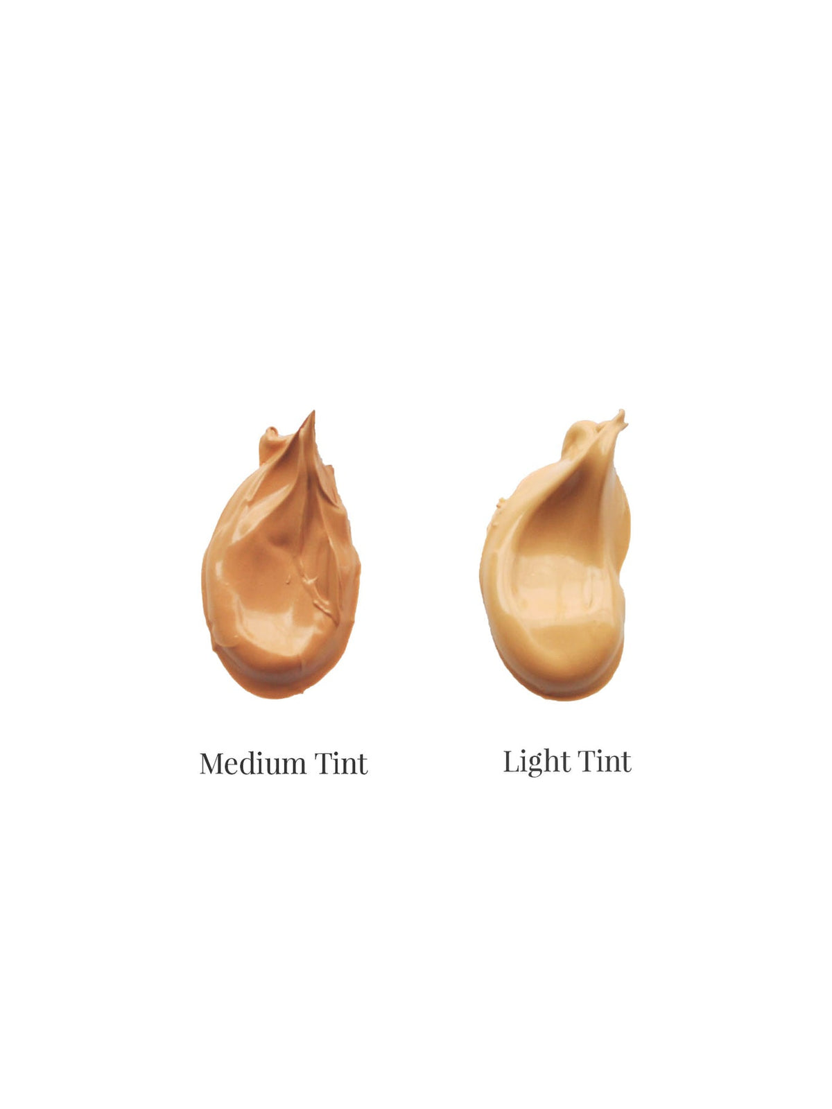 Medium tint and light tint Sticky Zinc foundation swatches with broad spectrum protection from We Are Feel Good Inc.