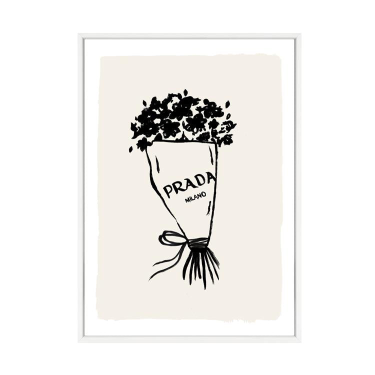 Prada Flowers print in a white frame