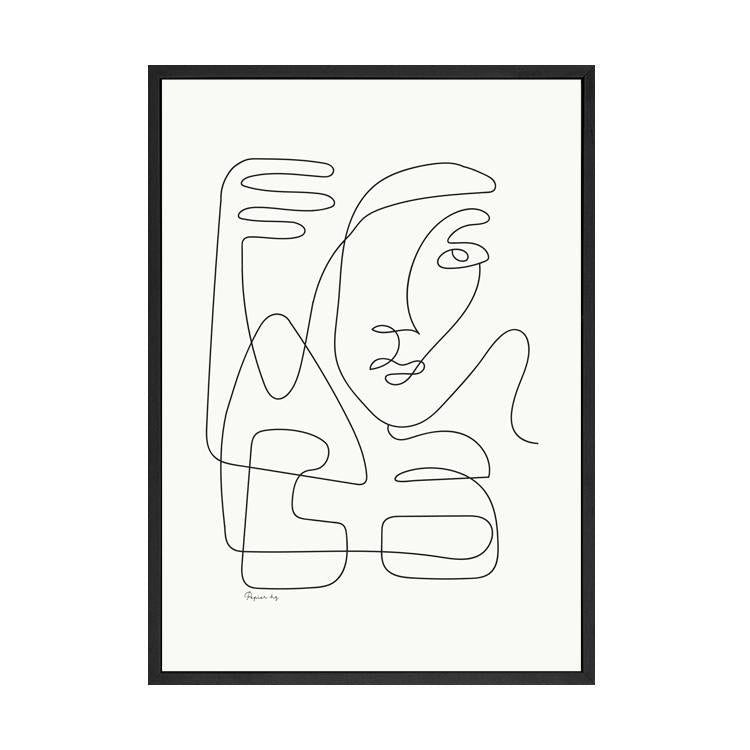 Abstract Faces print in a black frame