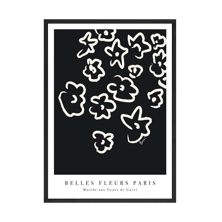 Fleurs Black print in a black frame