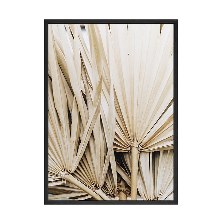 Dried Palm Leaves print in a black frame