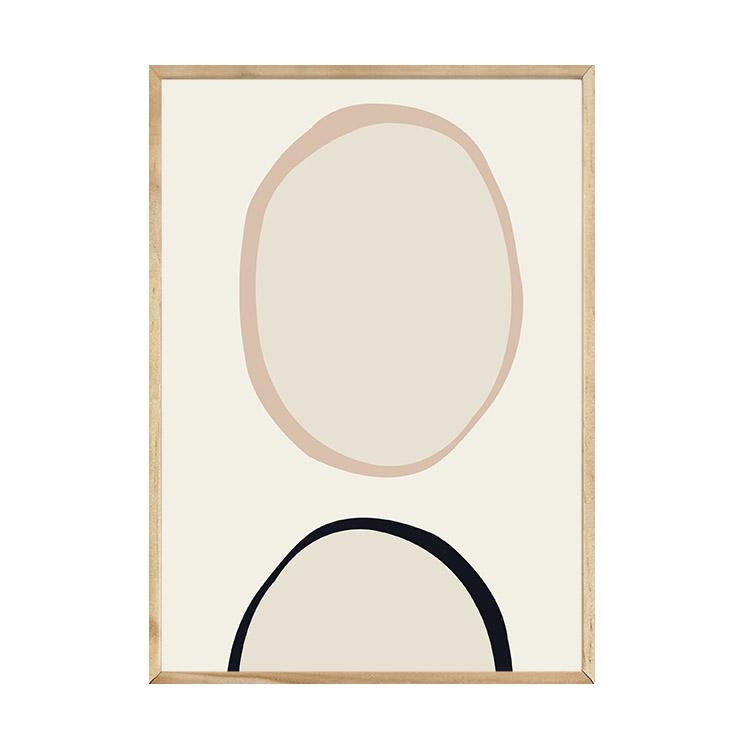 Circles print in a natural timber frame