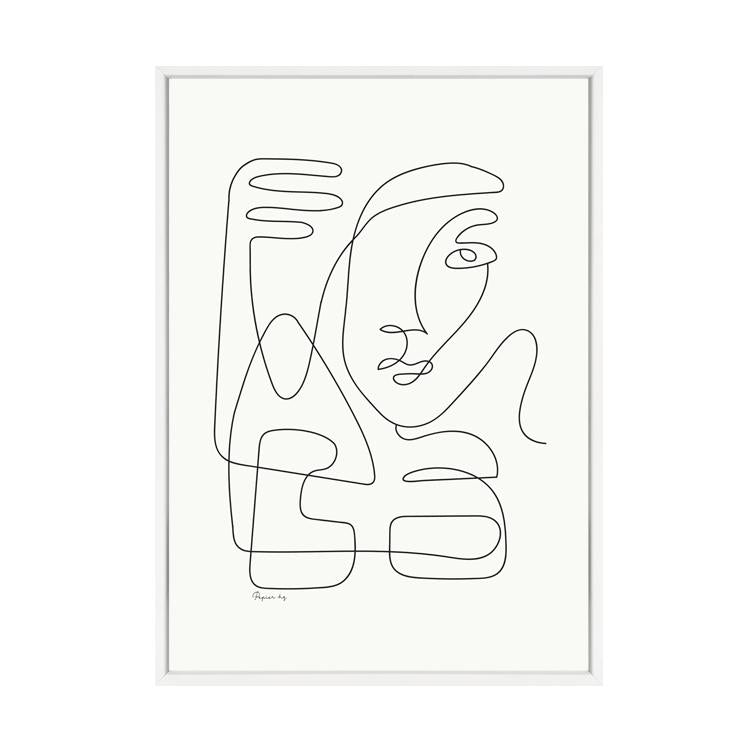 Abstract Faces print in a white frame