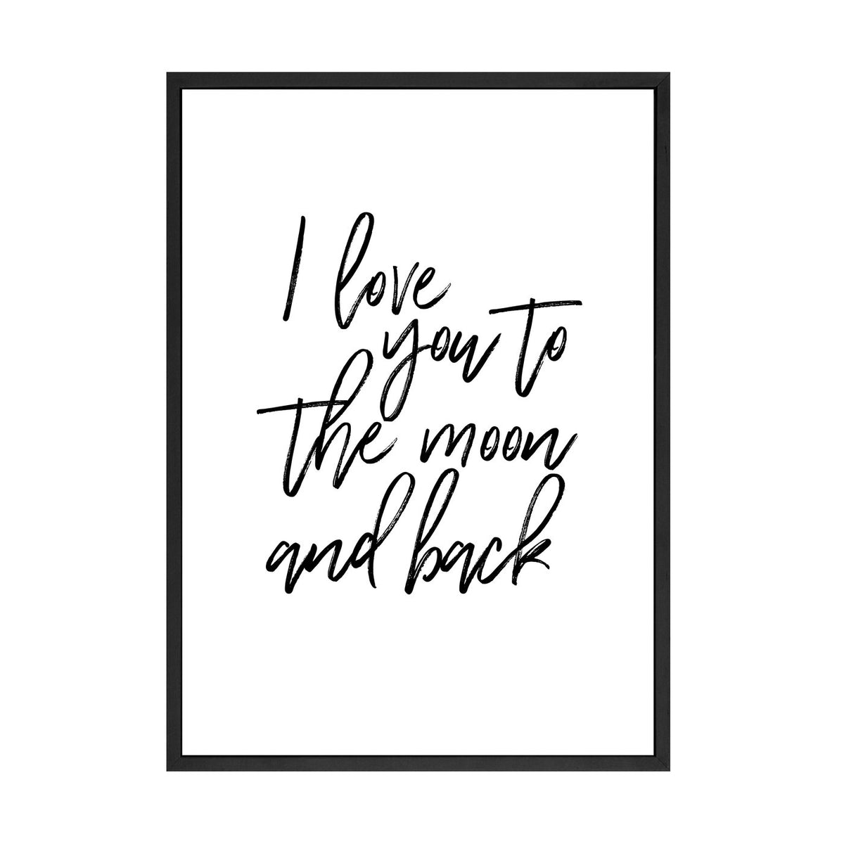 I Love You To The Moon print in a black frame, A1 mockup