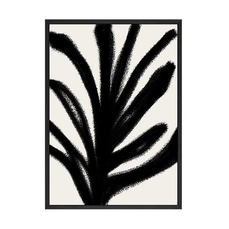 Abstract Leaf print in a black frame, A1 mockup