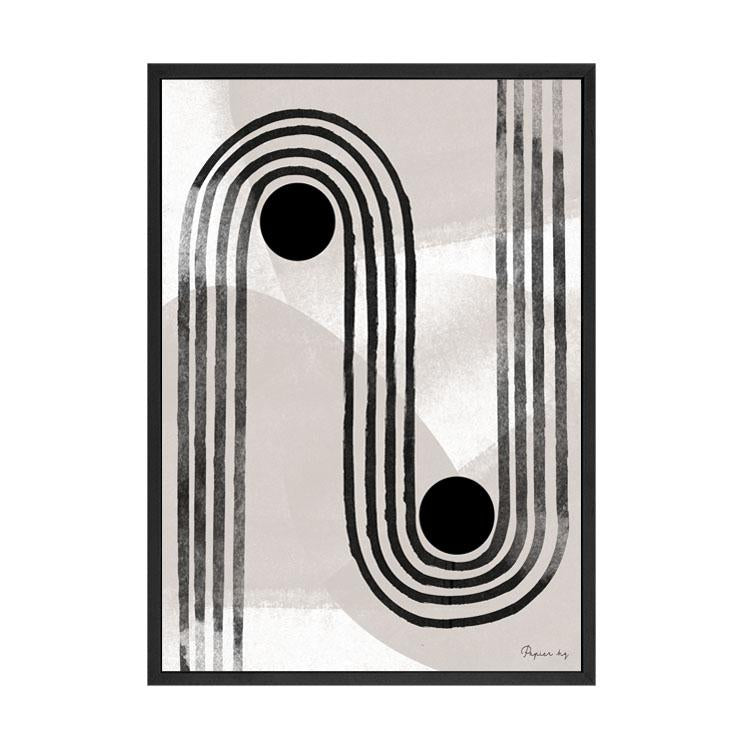 Curve Line No. 2 print in a black frame