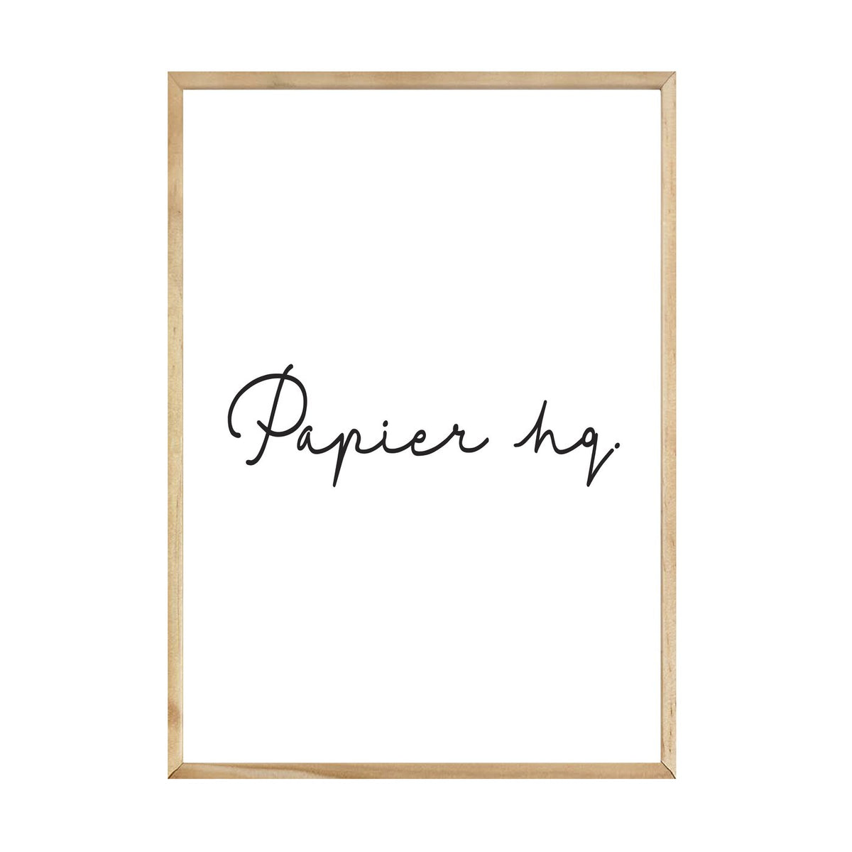 Natural Empty Frame by Papier HQ in the A1 size, matte natural wood on white