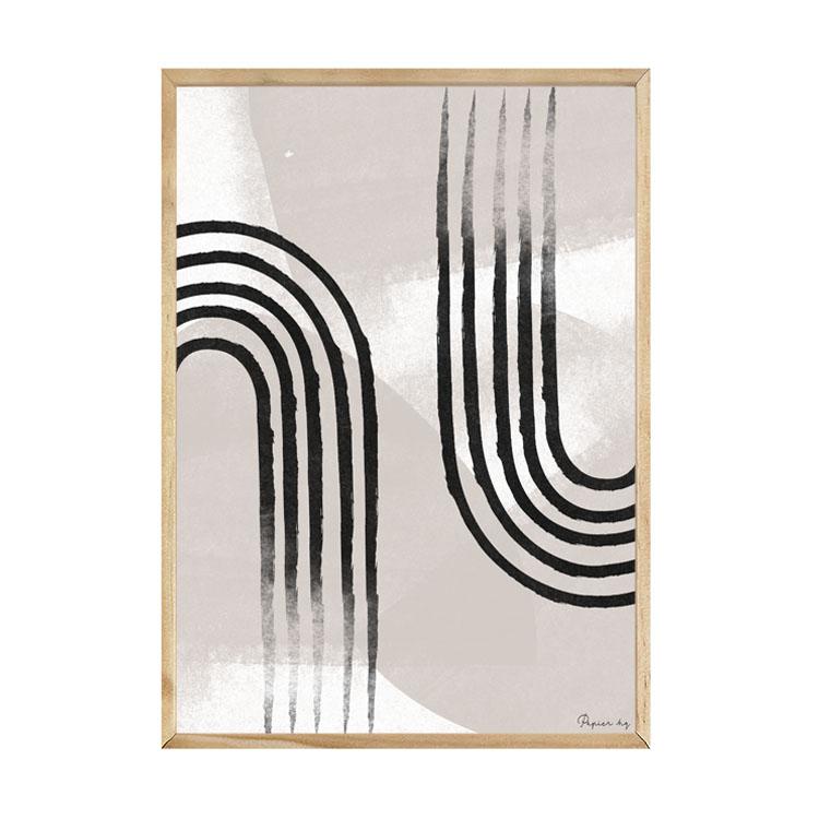 Curve Line No. 3 print in a natural timber frame