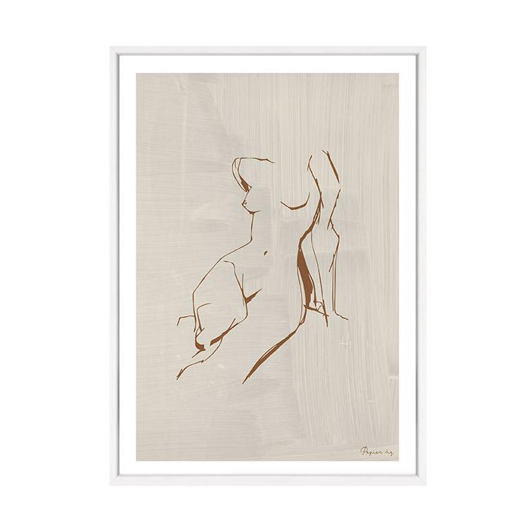 Figure print in a white frame
