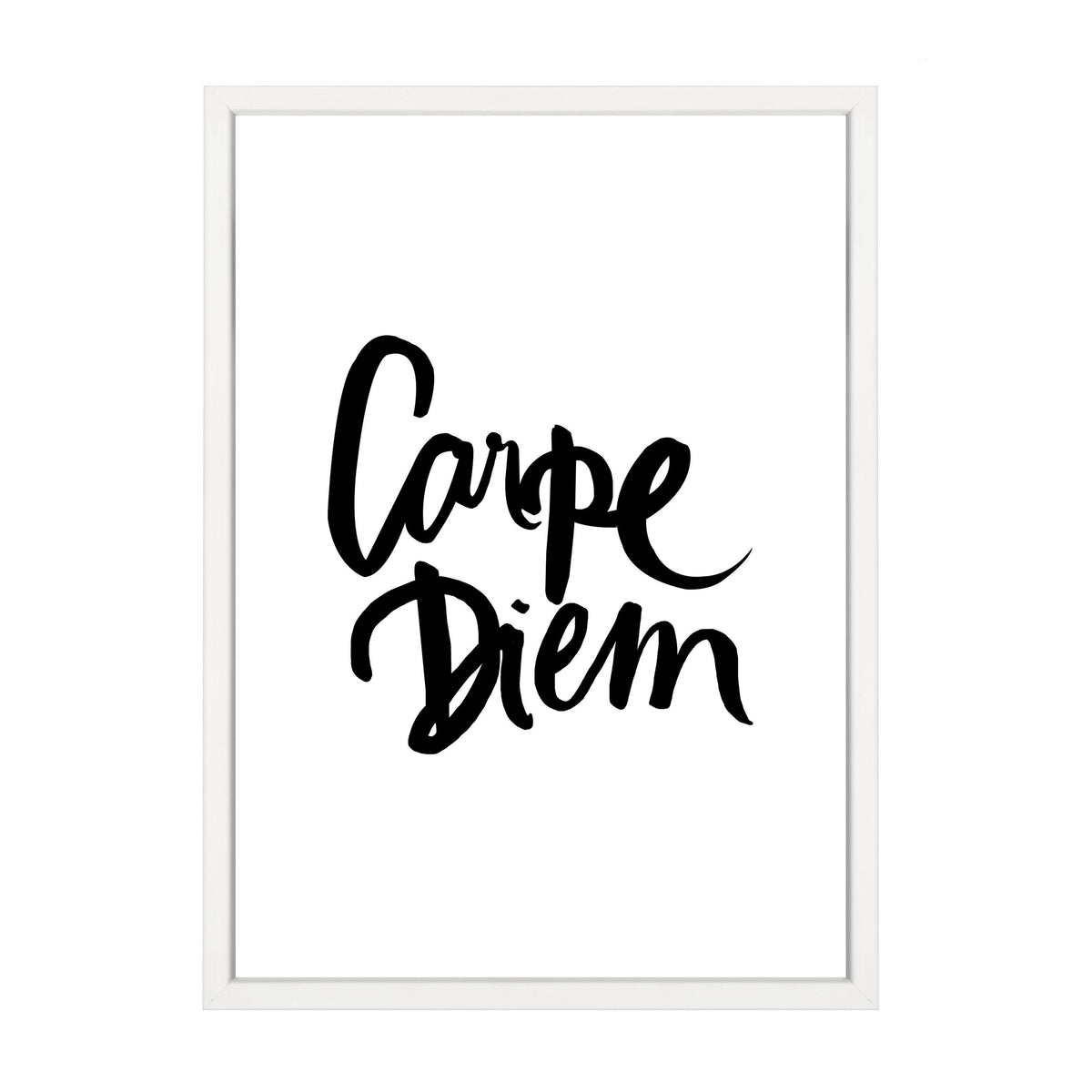 Carpe Diem print in a white frame