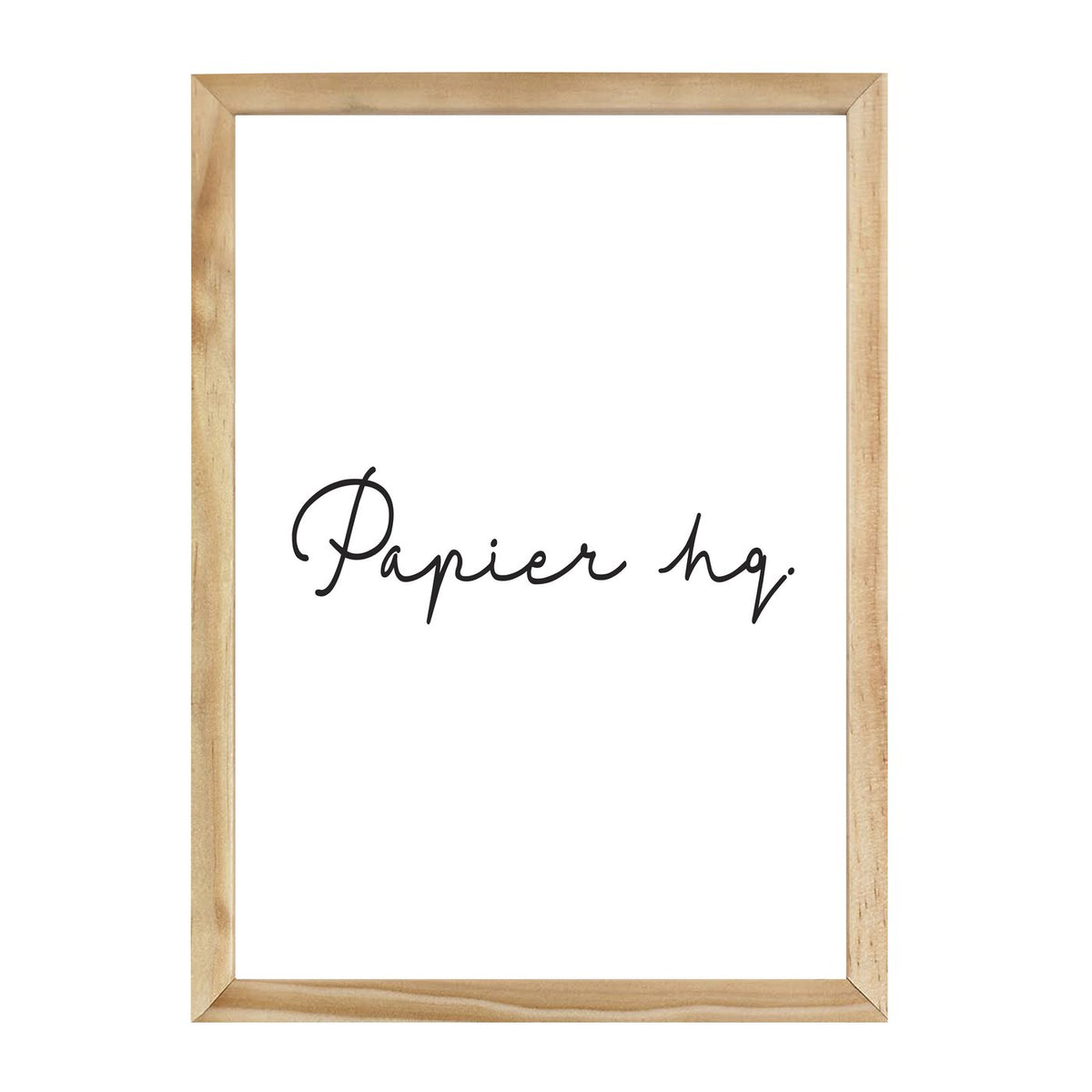 Natural Empty Frame by Papier HQ, matte natural wood picture frame with mounted glass