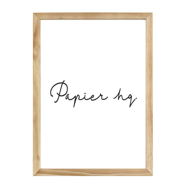An Art Prints NATURAL EMPTY FRAME with the word "paper" on it.