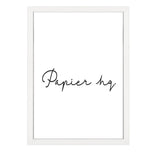 A White Empty Frame with the word "hy" on it, available for delivery as part of our Art Prints collection.