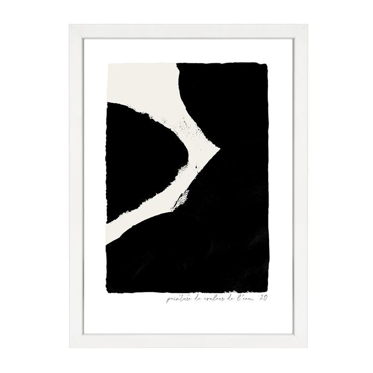 Expressive black ink wall art print by Papier HQ in a white frame