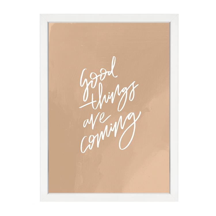 Things typographic wall art print by Papier HQ framed in white