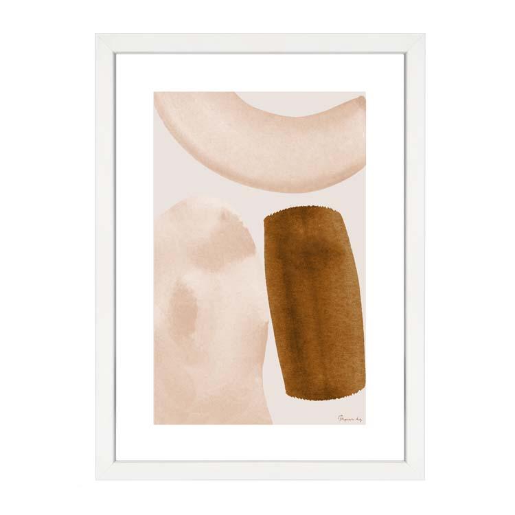 Hana abstract wall art print in multi colour by Papier HQ framed in white