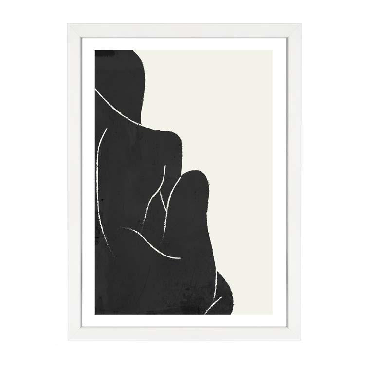 Sky abstract wall art print number two in black by Papier HQ framed in white