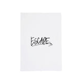 An eco-friendly AXEL & ASH Escape Print featuring the word "escape" on a white piece of paper.
