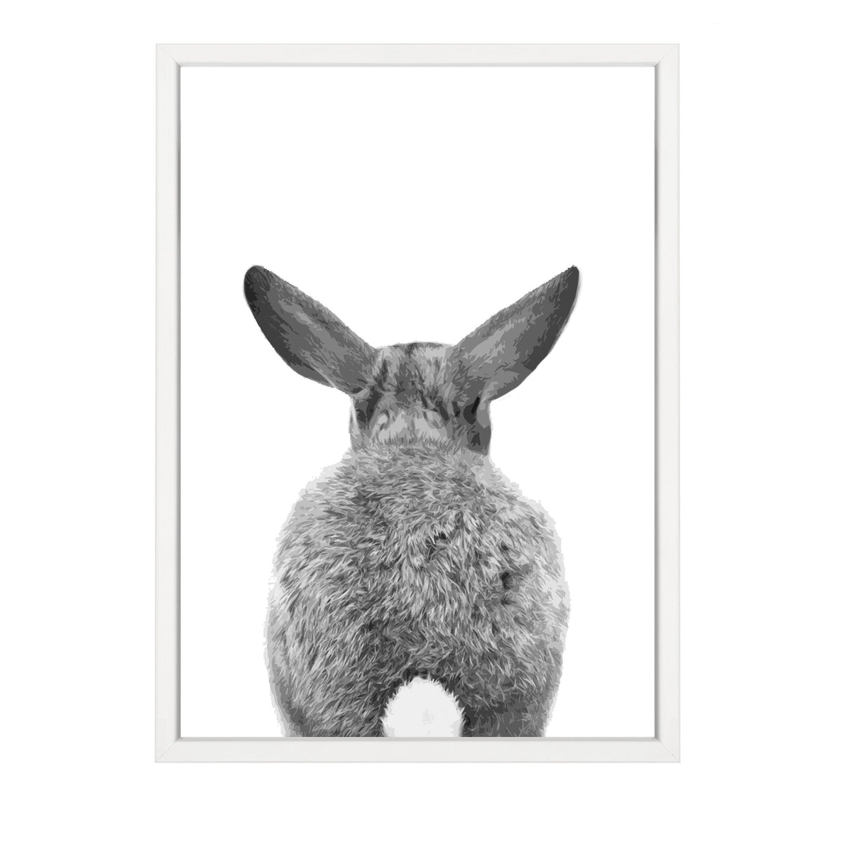 Bunny Back print in a white frame