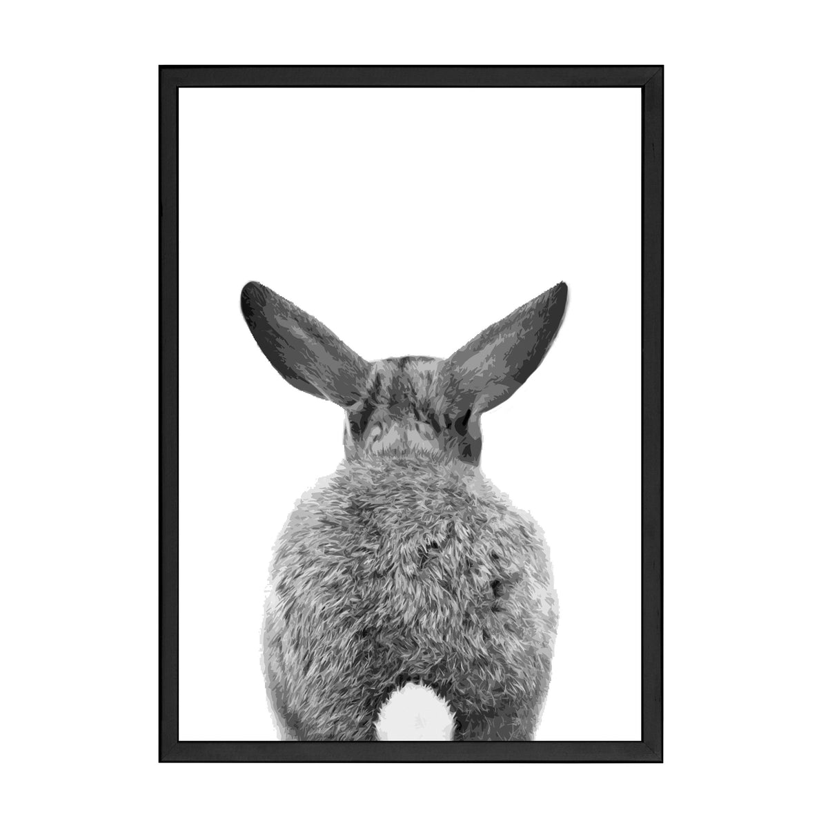 Bunny Back print in a black frame