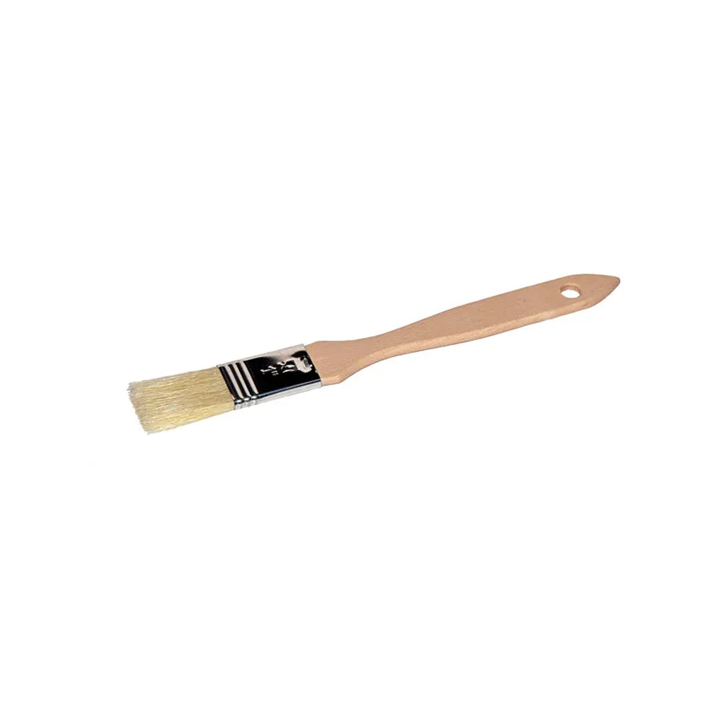 Beechwood pastry brush with natural bristles, shown side on