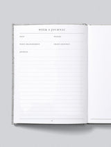 A 9 Months - The Beginning Of You pregnancy journal notebook with a white cover by Write To Me.