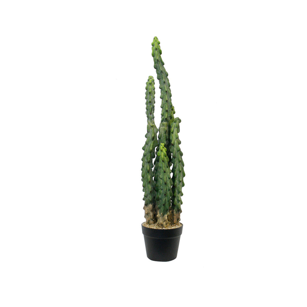 Faux cactus, 81cm, in a black pot on white